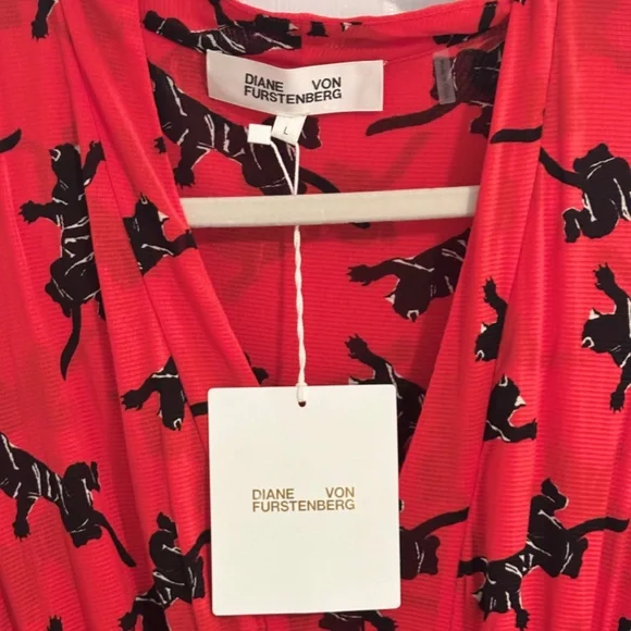 Diane Von Furstenberg Panther Dress- L - Picture 2 of 4
